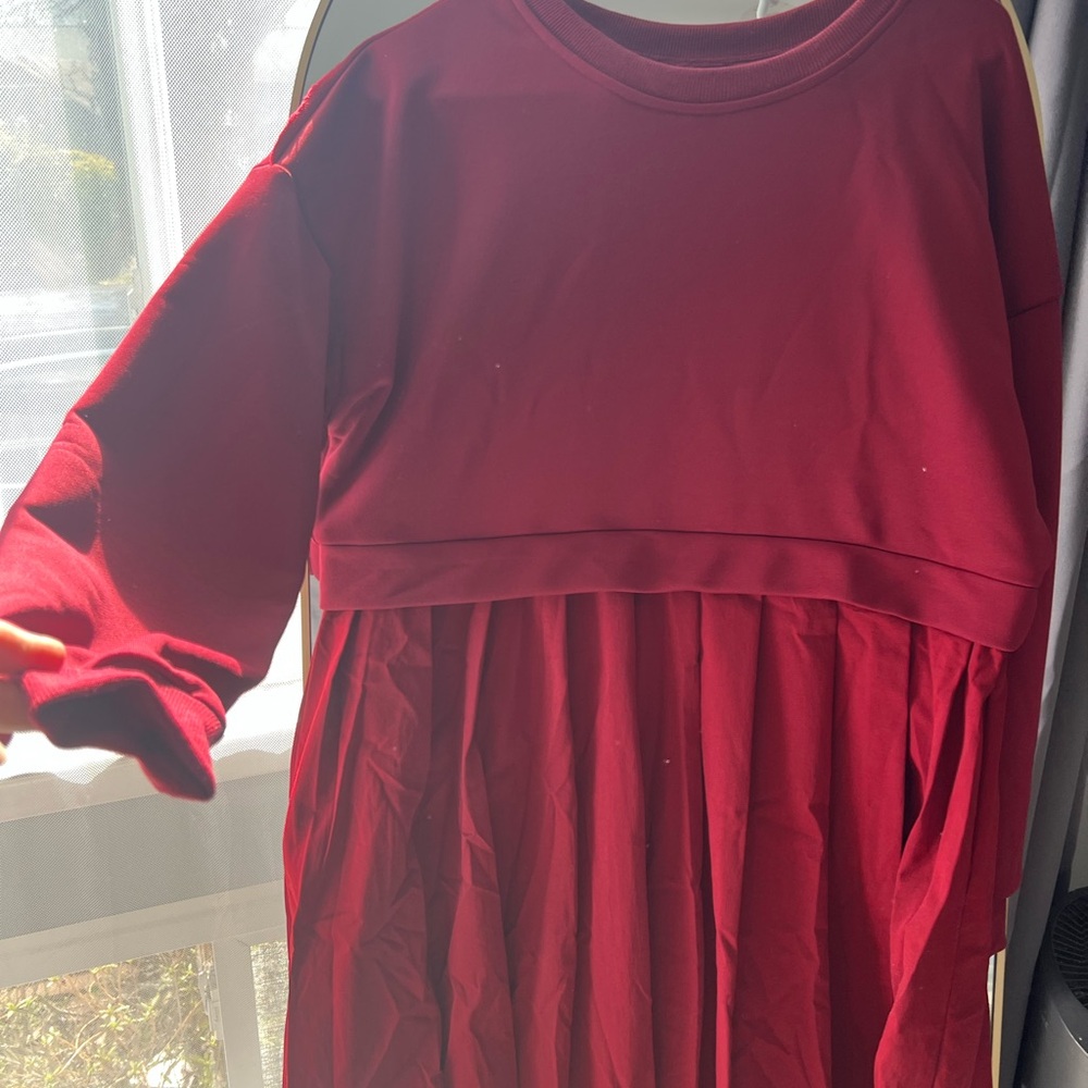 Elegant Red Long Sleeve Dress